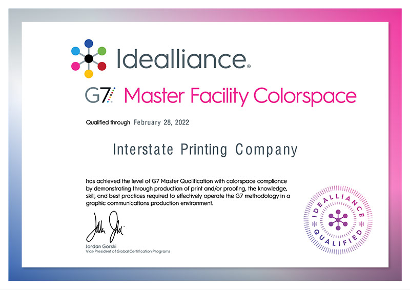 G7 Master Facility Colorspace